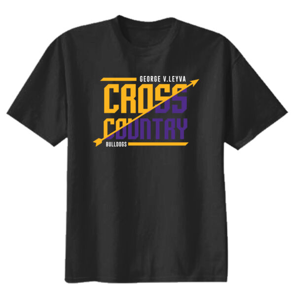 LeyVa Cross Country Youth Black Heavy Cotton T Shirt  Thumbnail