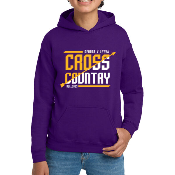 LeyVa Cross Country Youth Purple Heavy Blend Hooded Sweatshirt Thumbnail