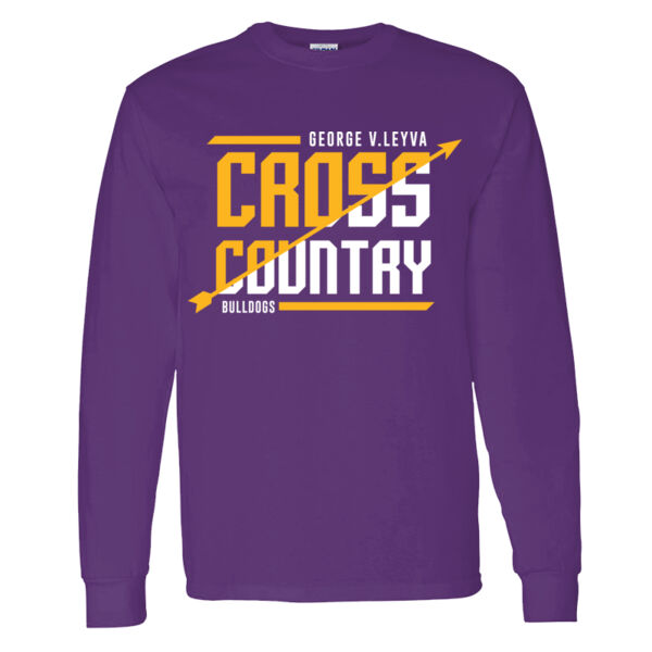 LeyVa Cross Country Purple Heavy Cotton 100% Cotton Long Sleeve T Shirt Thumbnail