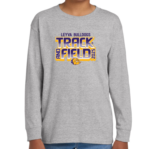  LeyVa Track and Field Youth Heavy Cotton 100% Cotton Long Sleeve T Shirt Thumbnail