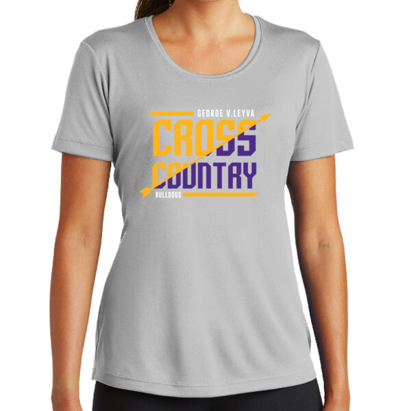 LeyVa Cross Country Ladies Grey PosiCharge Competitor Tee  Thumbnail