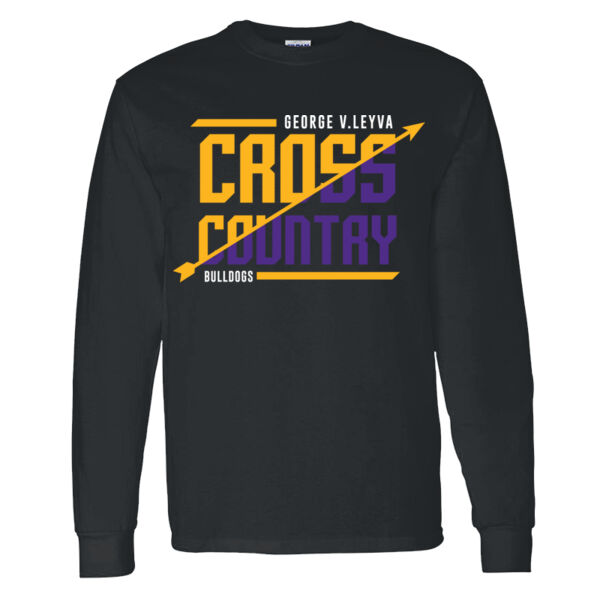 LeyVa Cross Country Black Heavy Cotton 100% Cotton Long Sleeve T Shirt Thumbnail