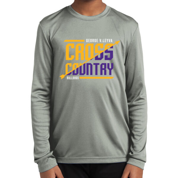 LeyVa Cross Country Youth Grey Long Sleeve PosiCharge Competitor Tee Thumbnail