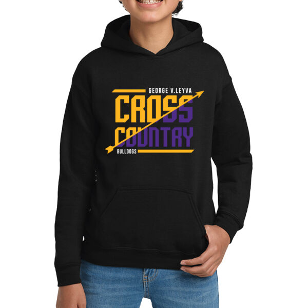 LeyVa Cross Country Youth Black Heavy Blend Hooded Sweatshirt Thumbnail