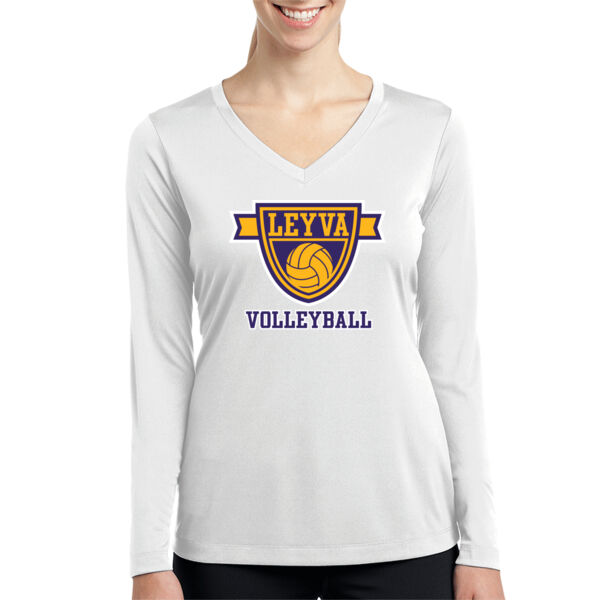 LeyVa Volleyball Ladies Long Sleeve PosiCharge Competitor V Neck Tee Thumbnail