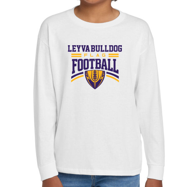 LeyVa Flag Football Youth Heavy Cotton 100% Cotton Long Sleeve T Shirt Thumbnail
